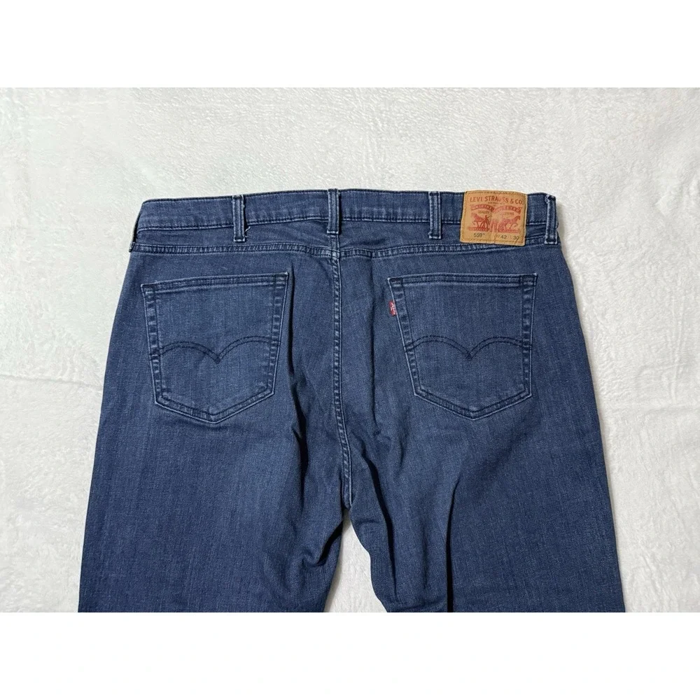 Levis 559 Jeans Mens 40x28 Blue Relaxed‎ Straight Mid Rise Medium Wash